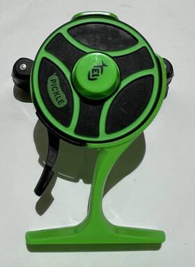 Bbffgrp2.5-lh 13 Fishing Black Betty Freefall Radioactive Pickle Ice Reel Lh - Used