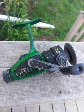 Abu Garcia 036282033641 Vintage Cardinal 753 Spinning Reel In Rare Green Color. Works