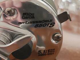5501c Abu Garcia Vintage Ambassador Baitcasting Reel Tested Cleaned Working