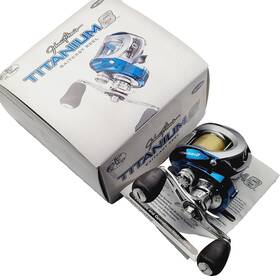 Jmt10ha Bass Pro Shops Johnny Morris Baitcasting Reel Titanium 8 R/h 8bb Blue Silver In Box