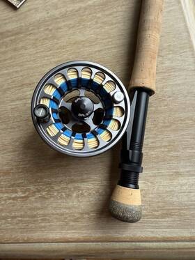 Bauer Fly Reels 817993020232 Used Once Rx-2 Charcoal Reel With 100 Sa Line 4-6 Weight