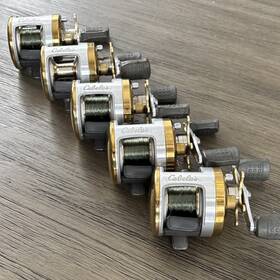 Fet-200 Cabelas Fish Eagle Tournament Fishing Reels Lot Of 5 Silver/gold Casting