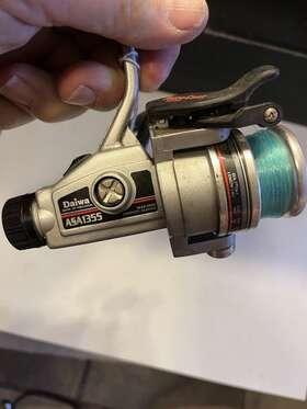 Asa1355 Daiwa Fishing 1980 Spinning Reel With Auto Cast Trigger Nice