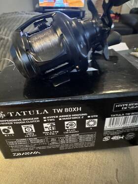 Ttu80xh Daiwa Tatula Tw80 Baitcast Reel - With Gomexus Bfs Factory Spool On It