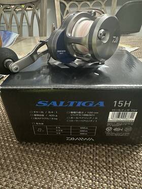 U240706t18620 Daiwa 15 Saltiga 15h Rh 6.4 1 405g Silver Barely Used Baitcast Reel Fishing
