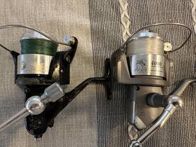 1558717 Fin-nor Lot Of 2 Ahab 8 And Light 4000 Vintage Fishing Spinning Reels