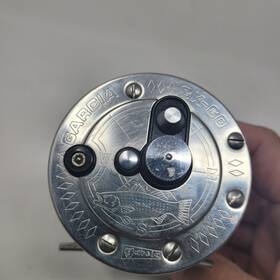 Gk-60 Garcia Excellent Vintage Kingfisher Fishing Reel Striper Engraved Working