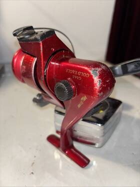 G663 Lake & Stream Fishing Reel Spinning Red Gold Eagle Freshwater