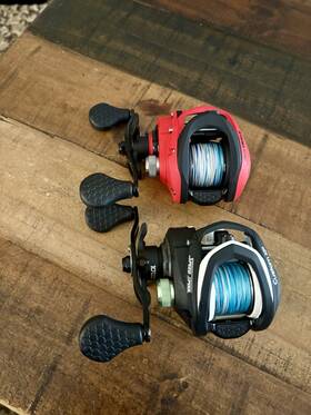 Lews 849004034006 Lot Of 2 Lew S Left Hand Mach Smash And Custom Xp Baitcasting Reels