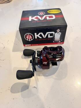 Kvd1hl Lews Kvd 6.2 1 Left Hand Baitcast Reel - Black/red