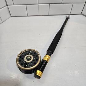 Gc-808 Master Gc808 Graphite Fr2 Vintage Fishing Reel With Rod 2-piece Combo