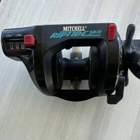 50cd Mitchell Riptide Trolling Reel Line Counter Black 15lb-25lb Capacity