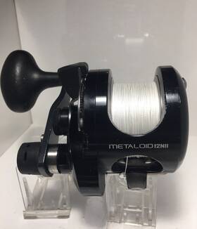 12nii Okuma Metaloid 2 Speed Conventional Saltwater Fishing Reel With 50lb Braid