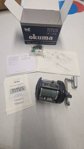 T15l Okuma 739998110131 Titus Fishing Reel 175 Degree Lever Drag System Pre-owned Right Hand