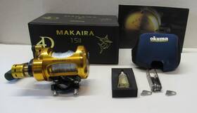 15ii Okuma 739998118748 Makaira Gold Lever Drag 2-speed Reel With Box Paperwork