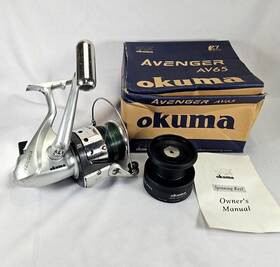 Av65 Okuma Fishing Avenger Reel Silver And Black Saltwater Spinning