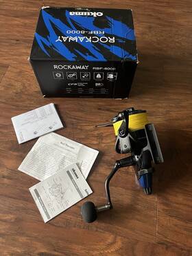 Rbf-8000 Okuma Rockaway Spinning Fishing Reels Bait Feeder Long Cast Spool Surf