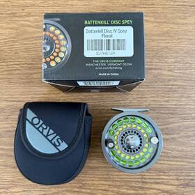 2j7h6124 Orvis Battenkill Disc Iv Spey Fly Reel Silver Green With Case And Original Box
