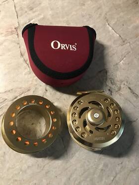 Orvis Rr64sft&s Vortex 11/12 Large Arbor Fly Reel And Spare Spool With Lines Case Bag