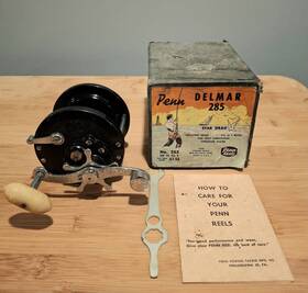 285m Penn Vintage Delmar 285 Saltwater Fishing Reel In Original Box No. 9 200 Yd