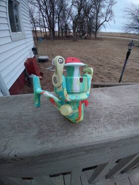 Profishiency 810082044096 Colorful Spinning Reel. Appears To Be About A Size 3000. Works