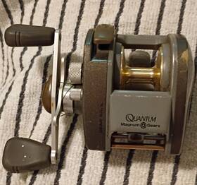 Dm200 Quantum Magnum Gears Baitcast Reel Right 5.0 1 2bb Star Drag 200 Gray