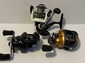 Esc100h Quantum Lot Of 3 Fishing Reels Escalade 7 1 Gold Baitcaster Qrs20 Working Esc100h Quantum Lot Of 3 Fishing Reels Escalade 7 1 Gold Baitcaster Qrs20 Working