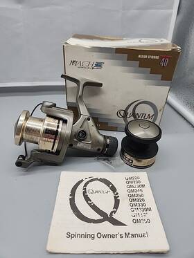 Th40 Quantum Mach 3 Spinning Reel Parts Only Missing Handle Extra Spool Original Box