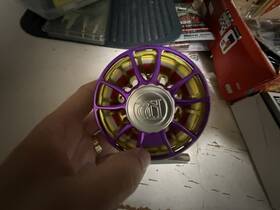 70400000474 Ross Animas 5 Wt. Fly Reel 2025 Mardi Gras Color Purple / Lime In Stock