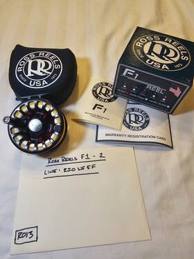 Wf5f Ross Reels 818288008621 F1 Fly Reel Size 2 - Black Rio Line Excellent Condition