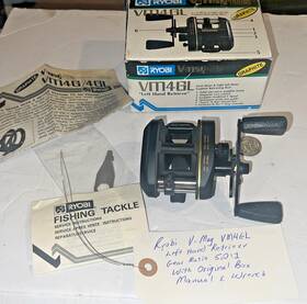Vm4gl Ryobi V-mag Lite Lh Retrieve Baitcast Reel W Box And Manual