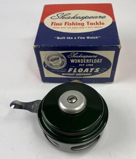 1821 Shakespeare Ok Automatic No. Fly Fishing Reel Green With Box Near Mint