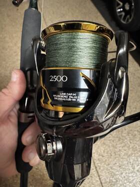 2500s Shimano 04138 Twin Power With Box Both Hand Spinning Reel 15lb Braid