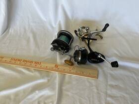 1500fb Shimano Three Small Reels. Penn 300 Mitchell