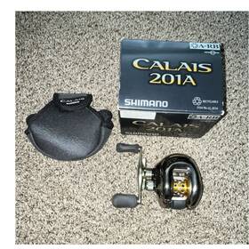 Cl-201a Shimano Calais 201a A-rb Ball Bearings Reel Silver/gold With Box And Pouch