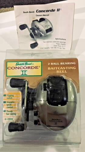 C-2000 South Bend 039364051052 Concorde Ii Graphite Vintage Baitcasting Reel Without Wners Manual