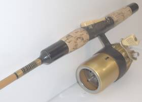 633b True Temper Vintage Uni-spin 2-piece 5 1/2 Ft. Fiberglass Med. Action Combo