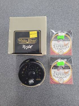 White River Fly Shop 033548965449 Dogwood Canyon Dc Ii Reel With Box And 2 Knotless Tapered Leaders
