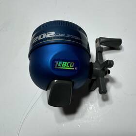 202mslscbl-gwgo Zebco Blue 202 Slingshot Push Button Spincast Fishing Reel Rare Color Tested