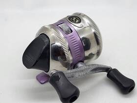33jp-l7 Zebco 33 Authentic Closed Face Spincast Reel Purple And Chrome See Pictures
