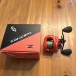 13 Fishing Concept Right-hand 6.6:1 Size 100 Baitcast Reel Red/black. Fixed Price $125.00.