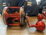Penn Senator Vintage Casting Fishing Reel Tiburon Frame Ftdk Red Power Handle. Fixed Price $140.00.