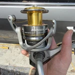 Okuma Avenger AV-10000 Spinning Reel 5+1BB 4.8:1 22LB Gray/gold. Fixed Price $65.00.