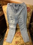 Women American Eagle Next Level Stretch Distressed Jeans, Sz 16, Euc. Fixed Price $15.00.