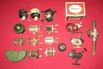 Lot Of 15 Vintage Fishing Reels & Old Pal Bait Box Plfueger South Bend Langley. Fixed Price $75.00.