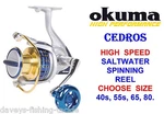 Okuma Cedros High Speed Saltwater Spinning Reel For Sea Surf Bass Rod Fishing. Fixed Price $210.80.