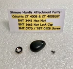 Shimano Calcutta CT400B, CT400BSV Handle Parts: Bnt 3441, 1663 & 0770. Fixed Price $9.95.