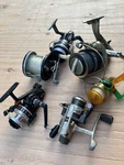 Lot Of 6 Fishing Reels Including Okuma EF80, Shimano, Quantum, Ocean City, Ryobi. Fixed Price $89.95.