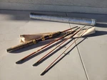 Wright And Mcgill Spinning Piece Fishing Rod 6'.5'' No. 4TMS W/metal Tube Case. Fixed Price $40.00.