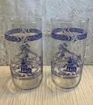 Vtg Libbey Glasses Set Of 2 Diamond Eagle Patttern Colonial Fishing Boats. Fixed Price $12.95.